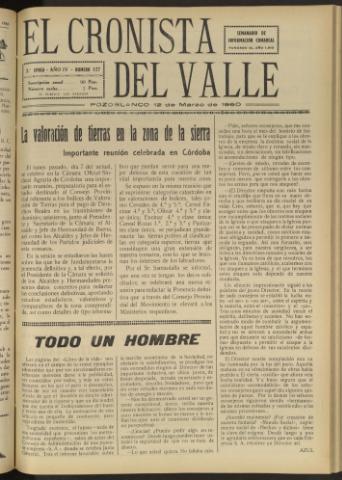 'El Cronista del Valle' - Época 2ª Año IV Número 127 - 1960 marzo 12