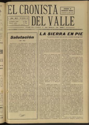 'El Cronista del Valle' - Época 2ª Año IV Número 135 - 1960 mayo 07