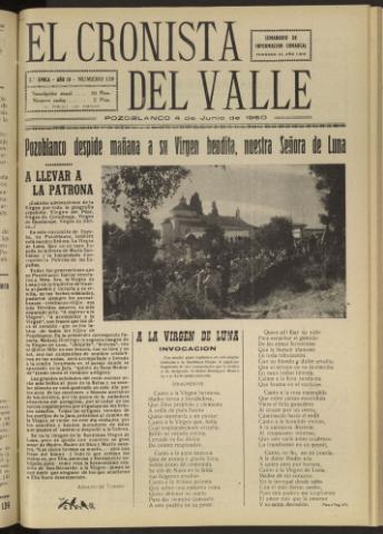 'El Cronista del Valle' - Época 2ª Año IV Número 139 - 1960 junio 04
