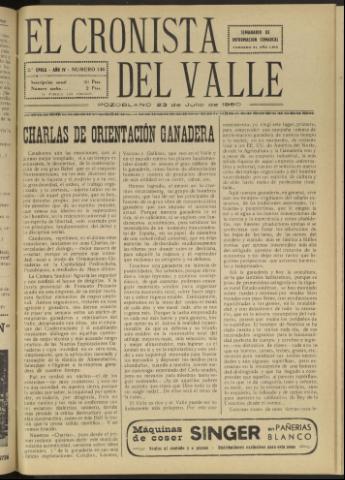 'El Cronista del Valle' - Época 2ª Año IV Número 146 - 1960 julio 23