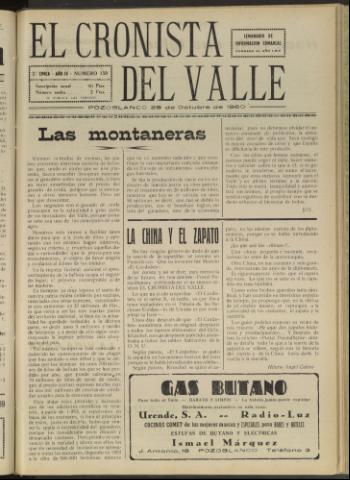 'El Cronista del Valle' - Época 2ª Año IV Número 159 - 1960 octubre 29