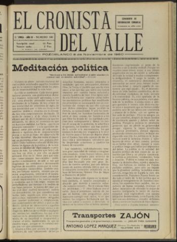 'El Cronista del Valle' - Época 2ª Año IV Número 160 - 1960 noviembre 05