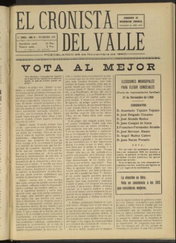 'El Cronista del Valle' - Época 2ª Año IV Número 163 - 1960 noviembre 26