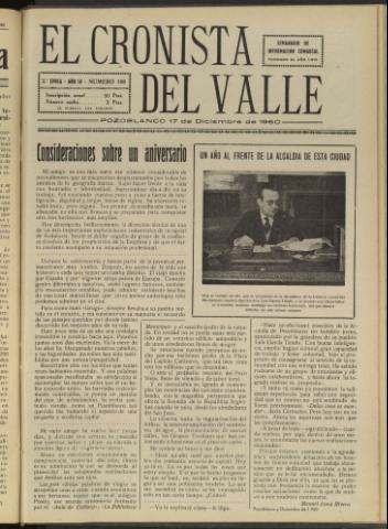 'El Cronista del Valle' - Época 2ª Año IV Número 166 - 1960 diciembre 17