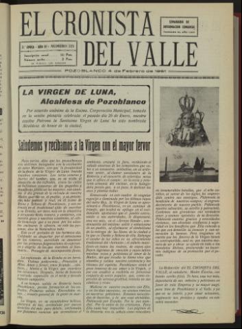 'El Cronista del Valle' - Época 2ª Año IV Número 173 - 1961 febrero 04