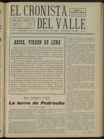 'El Cronista del Valle' - Época 2ª Año IV Número 188 - 1961 mayo 20