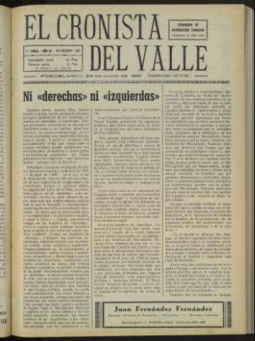'El Cronista del Valle' - Época 2ª Año IV Número 193 - 1961 junio 24