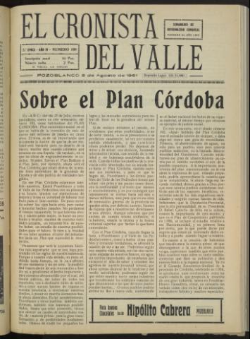 'El Cronista del Valle' - Época 2ª Año IV Número 199 - 1961 agosto 05