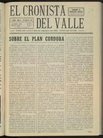 'El Cronista del Valle' - Época 2ª Año IV Número 202 - 1961 agosto 26