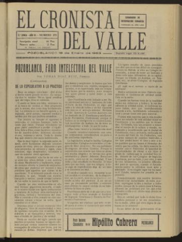 'El Cronista del Valle' - Época 2ª Año VI Número 275 - 1963 enero 19