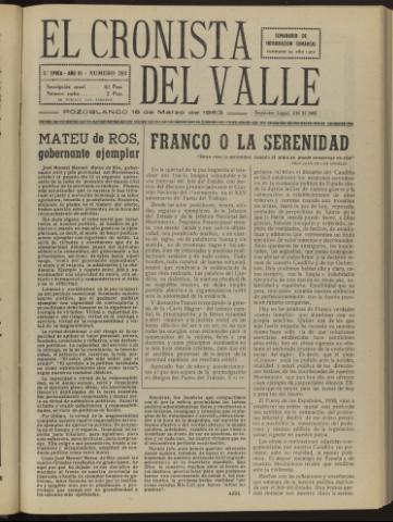 'El Cronista del Valle' - Época 2ª Año VI Número 283 - 1963 marzo 16