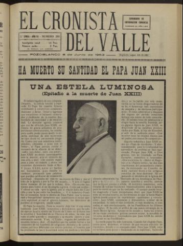'El Cronista del Valle' - Época 2ª Año VI Número 295 - 1963 junio 08