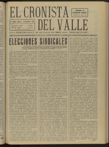 'El Cronista del Valle' - Época 2ª Año VI Número 296 - 1963 junio 15