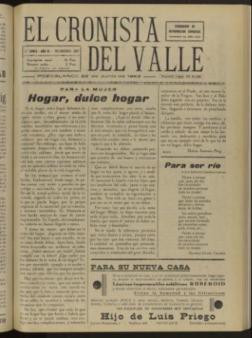 'El Cronista del Valle' - Época 2ª Año VI Número 297 - 1963 junio 22