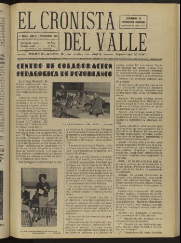 'El Cronista del Valle' - Época 2ª Año VI Número 299 - 1963 julio 06