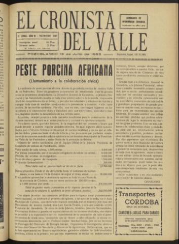 'El Cronista del Valle' - Época 2ª Año VI Número 300 - 1963 julio 13