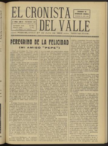 'El Cronista del Valle' - Época 2ª Año VI Número 302 - 1963 julio 27