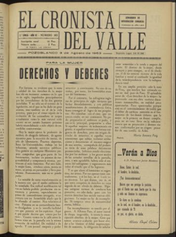 'El Cronista del Valle' - Época 2ª Año VI Número 303 - 1963 agosto 03