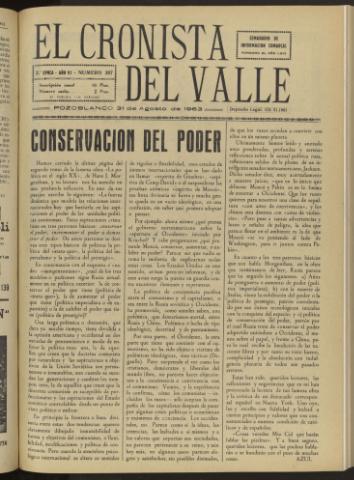 'El Cronista del Valle' - Época 2ª Año VI Número 307 - 1963 agosto 31