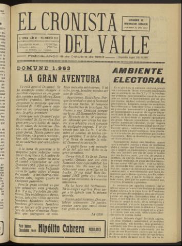 'El Cronista del Valle' - Época 2ª Año VI Número 313 - 1963 octubre 19