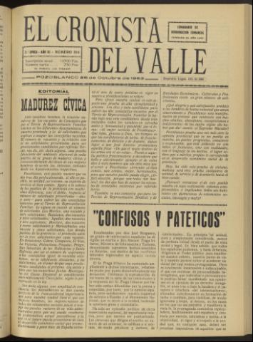 'El Cronista del Valle' - Época 2ª Año VI Número 314 - 1963 octubre 26