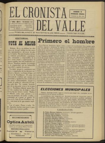 'El Cronista del Valle' - Época 2ª Año VI Número 315 - 1963 noviembre 02