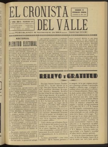 'El Cronista del Valle' - Época 2ª Año VI Número 316 - 1963 noviembre 09
