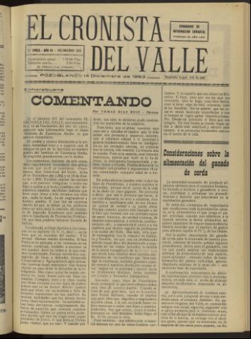 'El Cronista del Valle' - Época 2ª Año VI Número 321 - 1963 diciembre 14