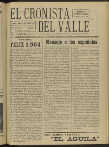 'El Cronista del Valle' - Época 2ª Año VII Número 324 - 1964 enero 04