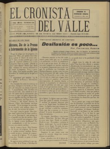 'El Cronista del Valle' - Época 2ª Año VII Número 326 - 1964 enero 18