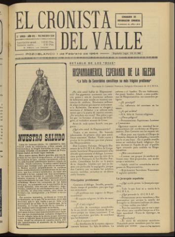 'El Cronista del Valle' - Época 2ª Año VII Número 328 - 1964 febrero 01