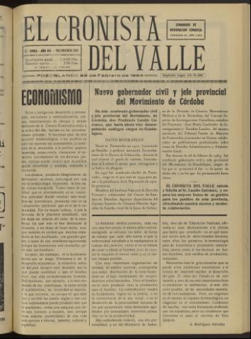 'El Cronista del Valle' - Época 2ª Año VII Número 331 - 1964 febrero 22