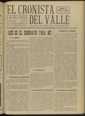 'El Cronista del Valle' - Época 2ª Año VII Número 333 - 1964 marzo 07