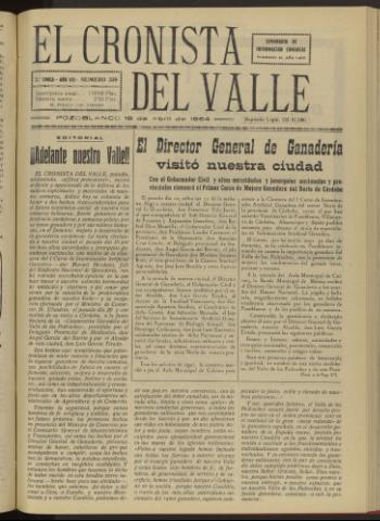 'El Cronista del Valle' - Época 2ª Año VII Número 339 - 1964 abril 18