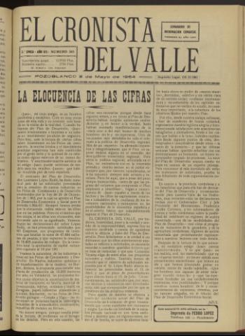 'El Cronista del Valle' - Época 2ª Año VII Número 341 - 1964 mayo 02