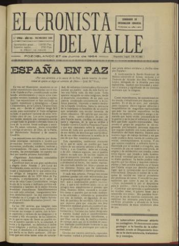 'El Cronista del Valle' - Época 2ª Año VII Número 349 - 1964 junio 27
