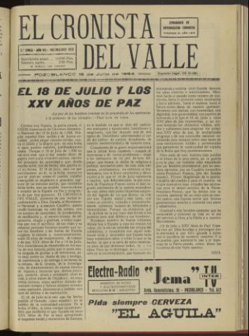 'El Cronista del Valle' - Época 2ª Año VII Número 352 - 1964 julio 18
