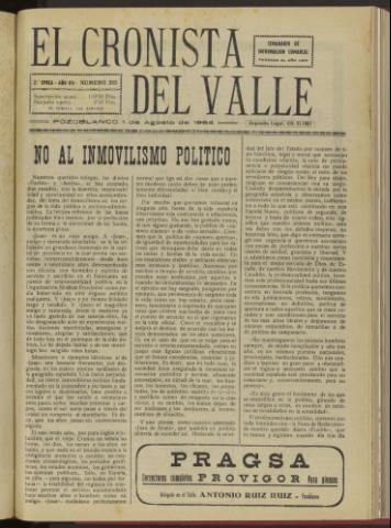 'El Cronista del Valle' - Época 2ª Año VII Número 354 - 1964 agosto 01
