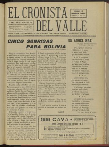 'El Cronista del Valle' - Época 2ª Año VII Número 355 - 1964 agosto 08
