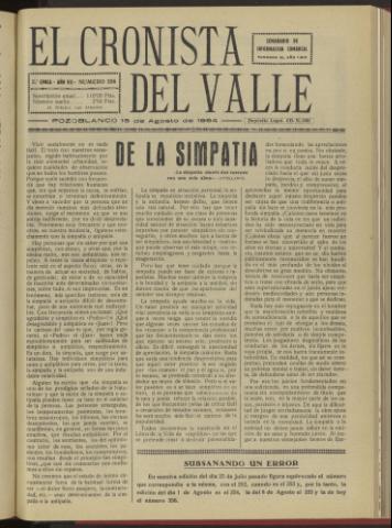 'El Cronista del Valle' - Época 2ª Año VII Número 356 - 1964 agosto 15