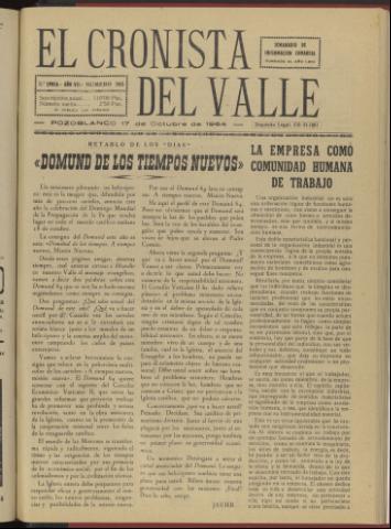 'El Cronista del Valle' - Época 2ª Año VII Número 365 - 1964 octubre 17