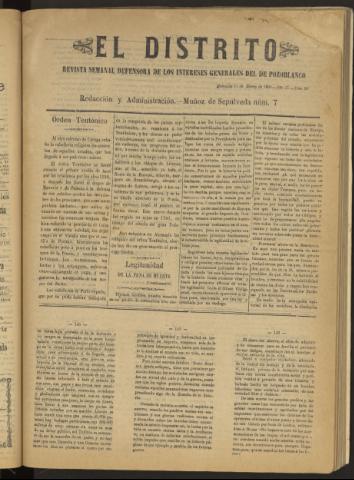 'El Distrito : revista Semanal Defensora de los Intereses Generales de Pozoblanco' - Año II Número 36 - 1896 marzo 11