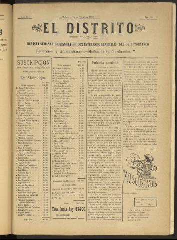 'El Distrito : revista Semanal Defensora de los Intereses Generales de Pozoblanco' - Año III Número 81 - 1897 enero 20