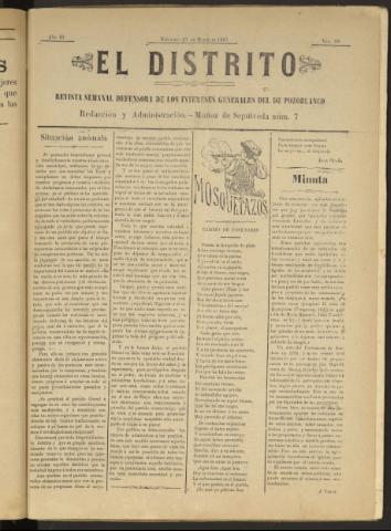 'El Distrito : revista Semanal Defensora de los Intereses Generales de Pozoblanco' - Año III Número 90 - 1897 marzo 31