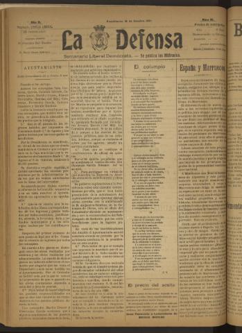 'La Defensa : periódico semanal, órgano del Partido Liberal Demócrata' - Año II Número 61 - 1921 octubre 19