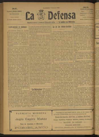 'La Defensa : periódico semanal, órgano del Partido Liberal Demócrata' - Año III Número 94 - 1922 junio 07