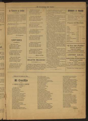 'El Cronista del Valle' - Época 1ª Año I Número 1 - 1910 marzo 05