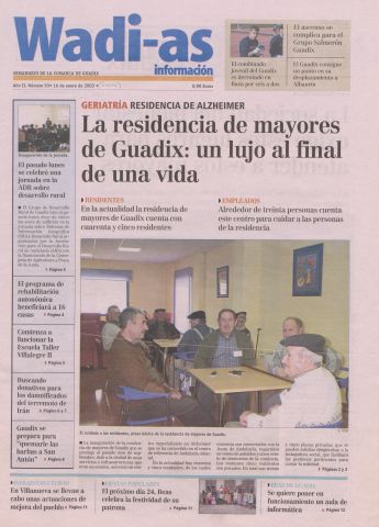 'Wadi-as información : periódico semanal de la comarca de Guadix.' - Año II Número 93 - 2004 enero 16