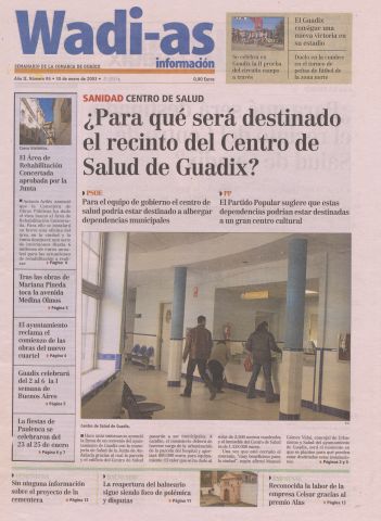 'Wadi-as información : periódico semanal de la comarca de Guadix.' - Año II Número 95 - 2004 enero 30