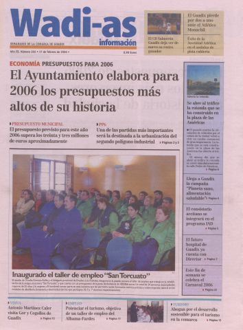 'Wadi-as información : periódico semanal de la comarca de Guadix.' - Año III Número 202 - 2006 febrero 17